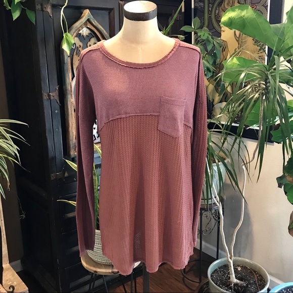 Love Riche rosewood Waffle Knit Crew Neck top - Picture 3 of 8